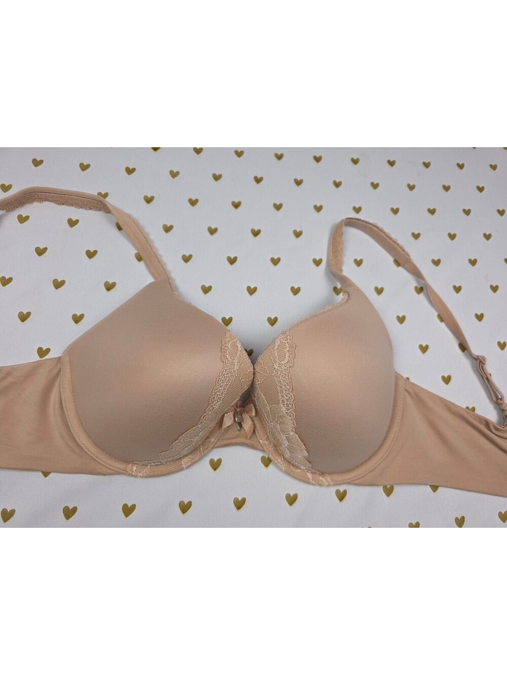 Victorias Secret Beige Underwire Padded Perfect Coverage Bra 32D